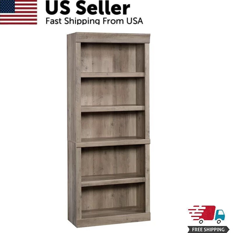 5-Shelf Tall Wood Bookcase Organizer for Hallway & Office 29x13x71 Inches