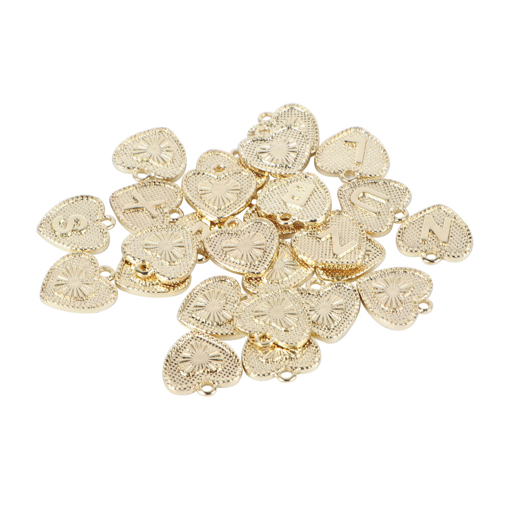 26 Pcs Heart Shape Pendants DIY Accessories Jewelry Charm Necklace