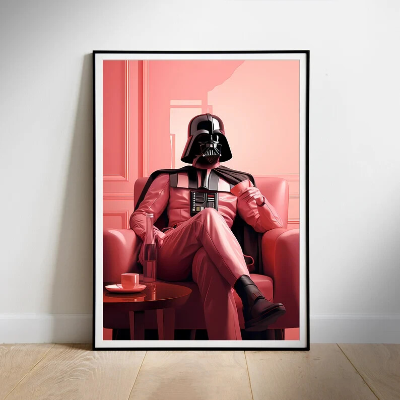 Star Wars Darth Vader fan art coffee print movie poster