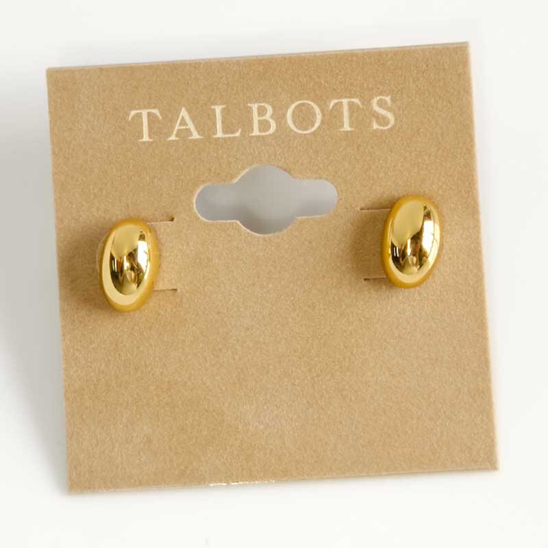 12mm Talbots Minimalist Puffy Oval Stud Earrings for Women Everyday Chic Jewelry