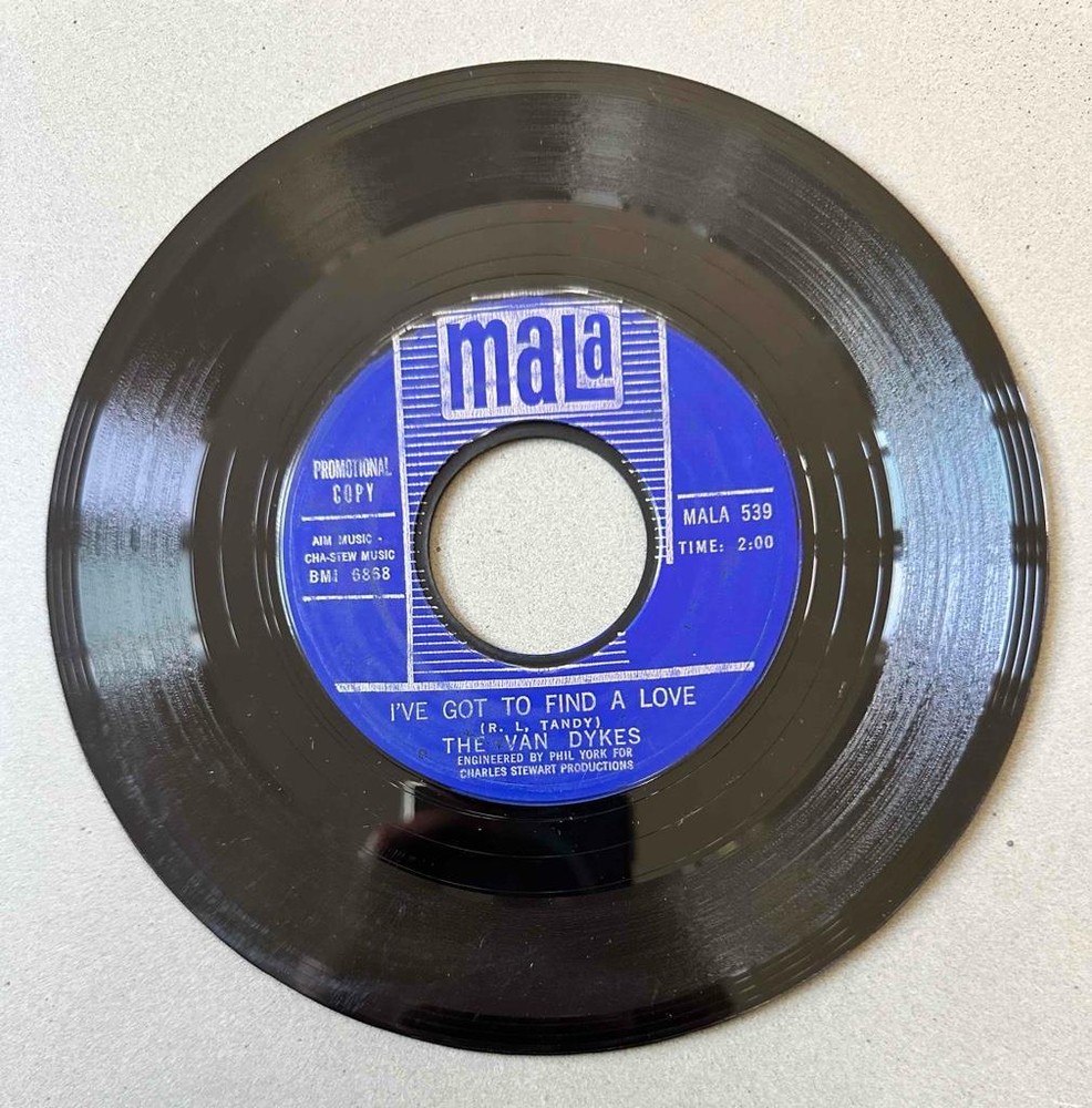 Soul 45 The Van Dykes - Never Let Me Go / I've Got To Find A Love * Mala