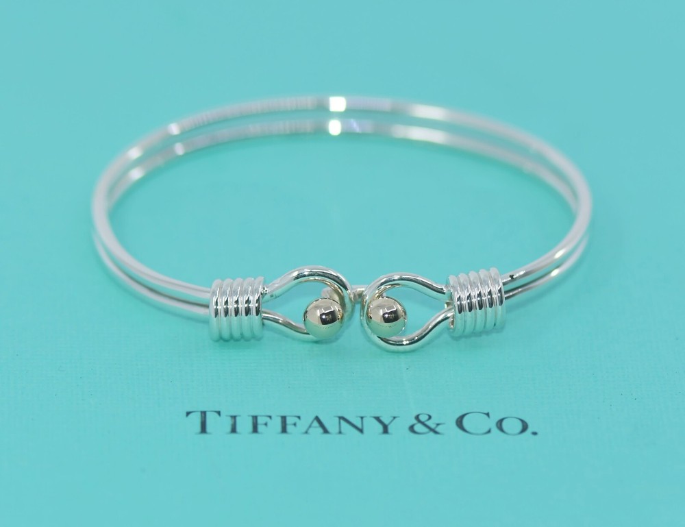 Tiffany & Co Hook Eye Sterling Silver Bangle Bracelet