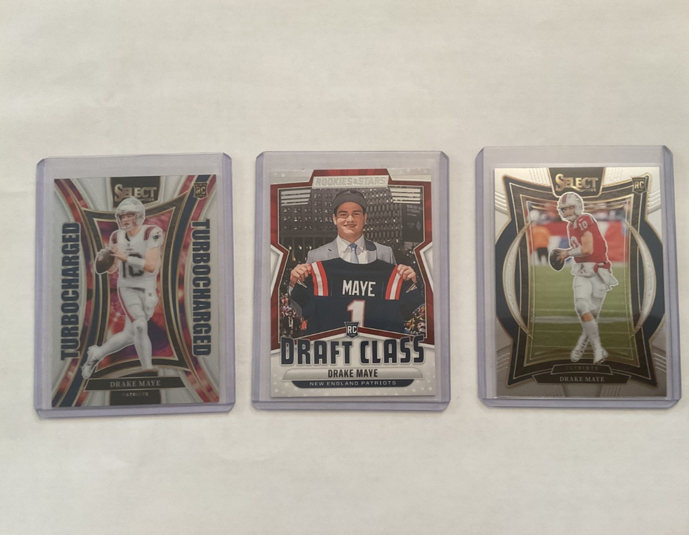 Drake Maye rookie card lot, Select, and Rookies and Stars, excellent shape
