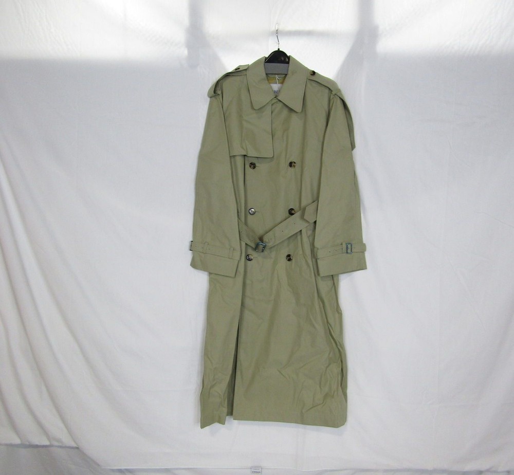 Burberry Mens Long Castleford Trench Coat Jacket Size 46 Hunter Brown