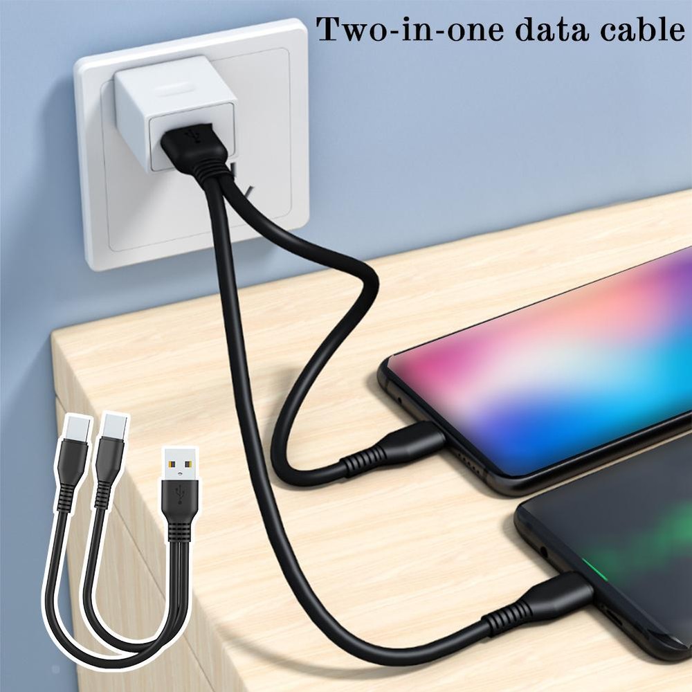 2-in-1 Micro USB Cable for Fast Charging & Data Transfer V4V1