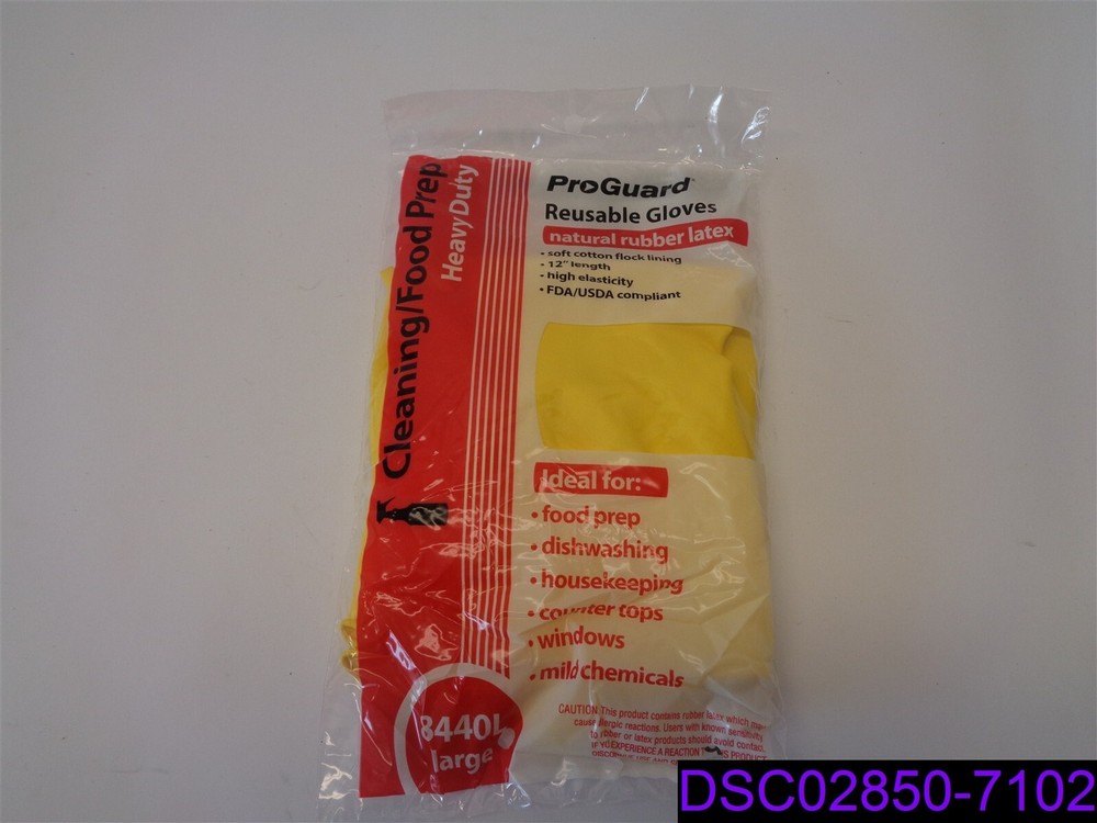 12 Pairs ProGuard Latex Gloves Large Yellow 8440L - Durable & Comfortable