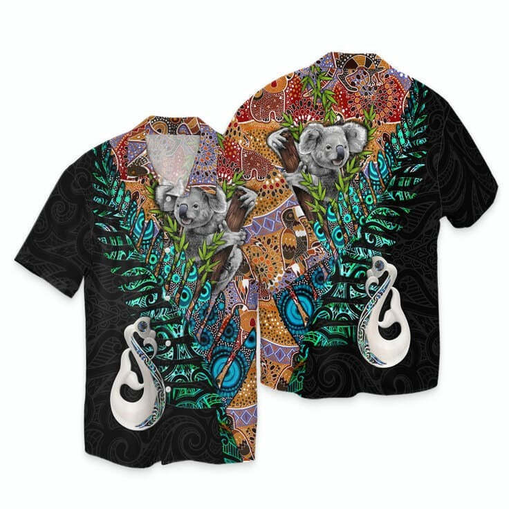 New Zealand Maori Manaia And Australian Indigenouskoala 3D Hawaiian Shirt HO5131