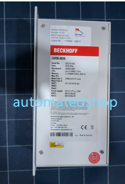 Beckhoff C6920-0050  Industrial Control Hos Via DHL or FedEx