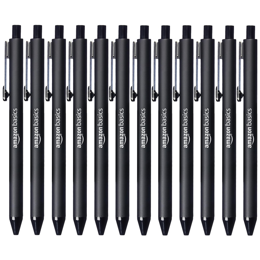 Amazon Basics Retractable Ballpoint Pen - Black, Medium Point, Smooth Writing...