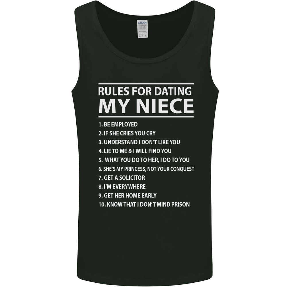 Rules for Dating My Niece Uncles Day Funny Mens Vest Tank Top