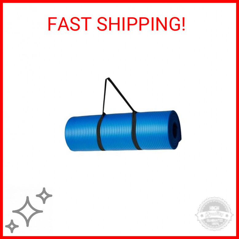 Amazon Basics 1/2 Inch Extra Thick Exercise Yoga Mat with Carrying Strap, Cushio