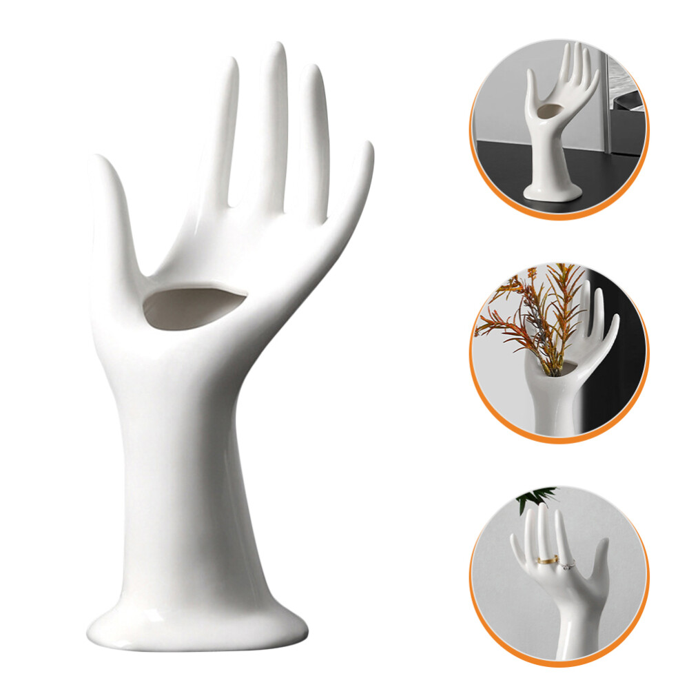 Containers for Flowers Hand Shaped Ceramic Vase Dried Office Decoration