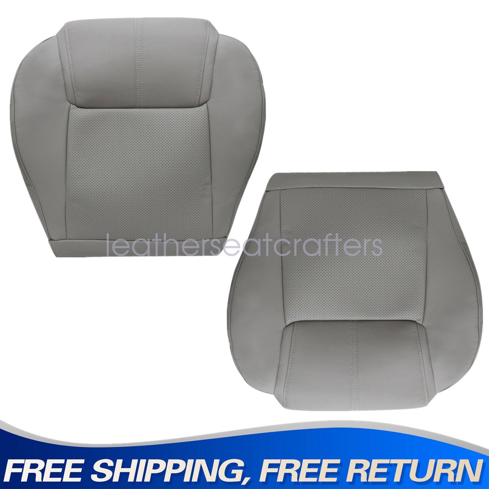 For 2006-2010 Jeep Commander V8 Front Bottom Perforated Leather Seat Cover Gray