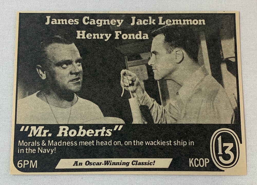 1980 KCOP tv ad ~ movie MR ROBERTS James Cagney, Jack Lemmon