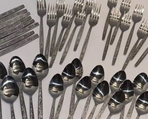 Vintage Hanford Forge Escondido Stainless Steel Flatware-Korea- lot of 49 Pieces