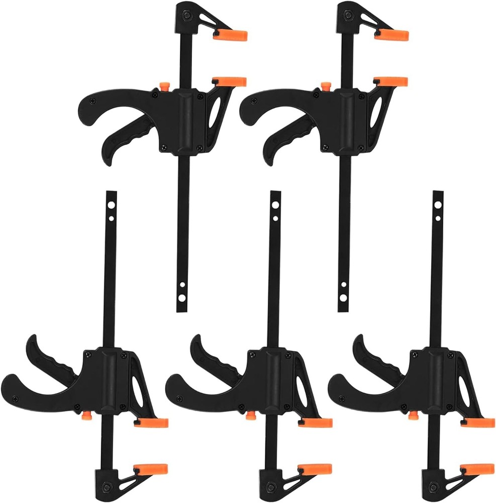 4 Inch Bar Clamps for Woodworking, 5 Pcs Trigger Quick Grip 4Inch, Black
