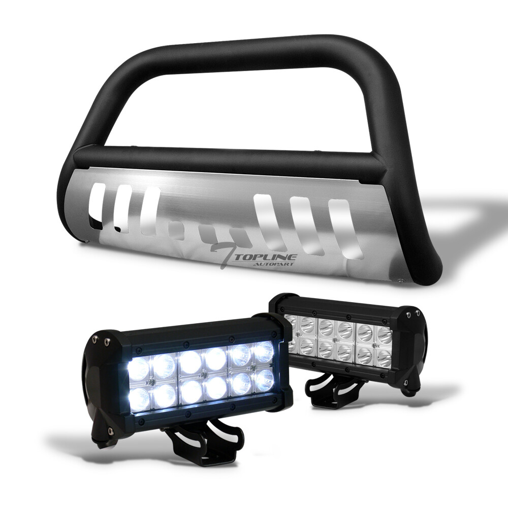Topline For 1992-1999 C/K Suburban Matte Black/Skid Bull Guard+36W CREE LED Bars