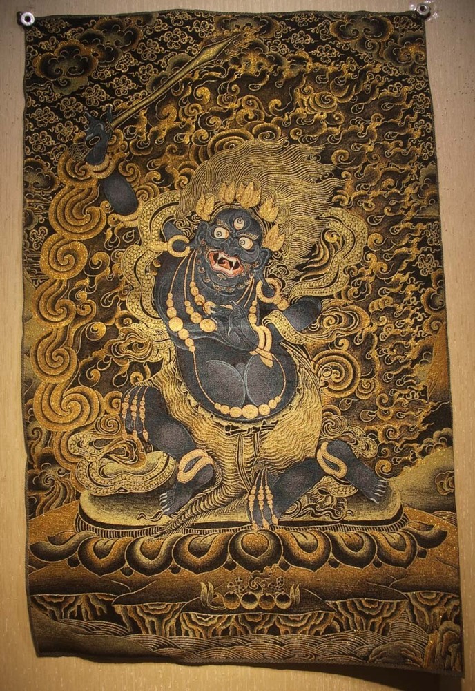 Chinese Tibetan Buddhist embroidery Brocade Thangka Tangka Fudosan Acalanatha