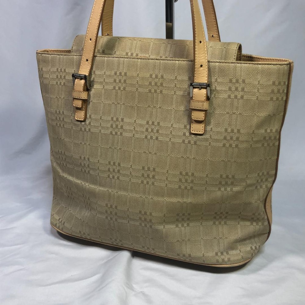 Burberry Nova Check Tote Bag Canvas Shadow Logo