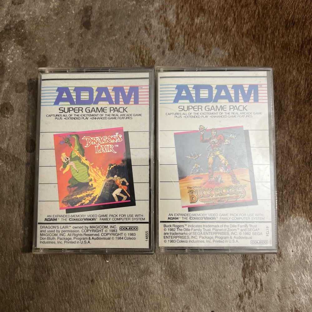Dragon’s Lair & Buck Rodgers Colecovision Adam Super Game Pack Cassette