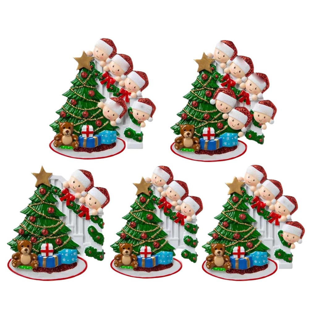1Pc Custom Family Around The Tree Christmas Ornament