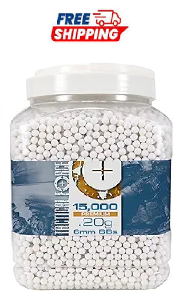 Tactical Force Premium 6mm Airsoft BBS Ammo 15000 Count.20 Gram