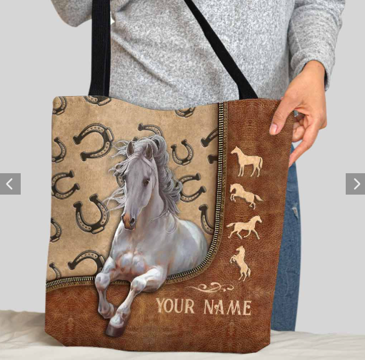 Personalized Horse Tote Bag, Love Horses Handbag