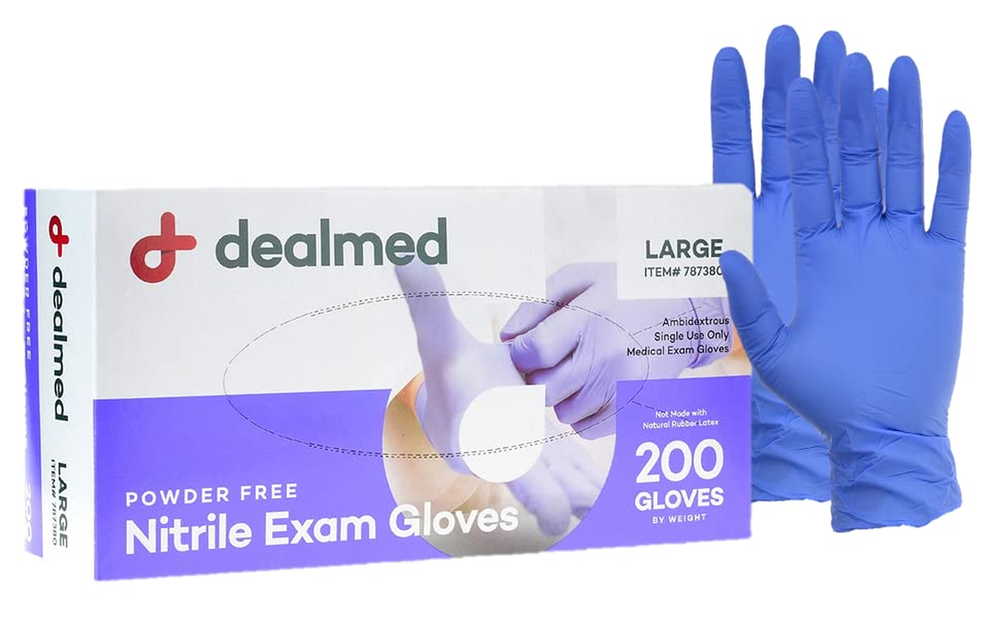 200 Count Large Nitrile Exam Gloves, Disposable & Non-Irritating Medical Gloves