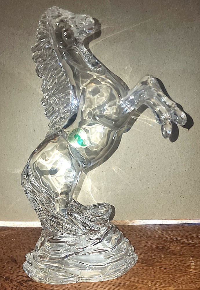 Vintage Waterford Crystal Rearing Horse Figurine Sculpture