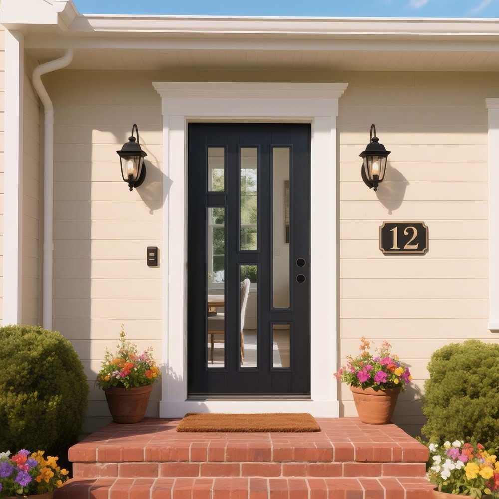 36x80 Clear Fiberglass Front Door LH Inswing Vinyl Frame 4-9/16 Jamb