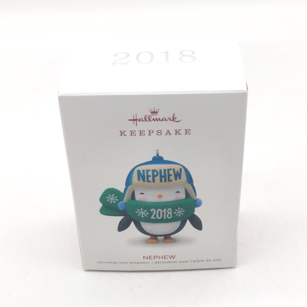 2018 Hallmark Nephew Penguin Family Scarf Keepsake Ornament New With Pics