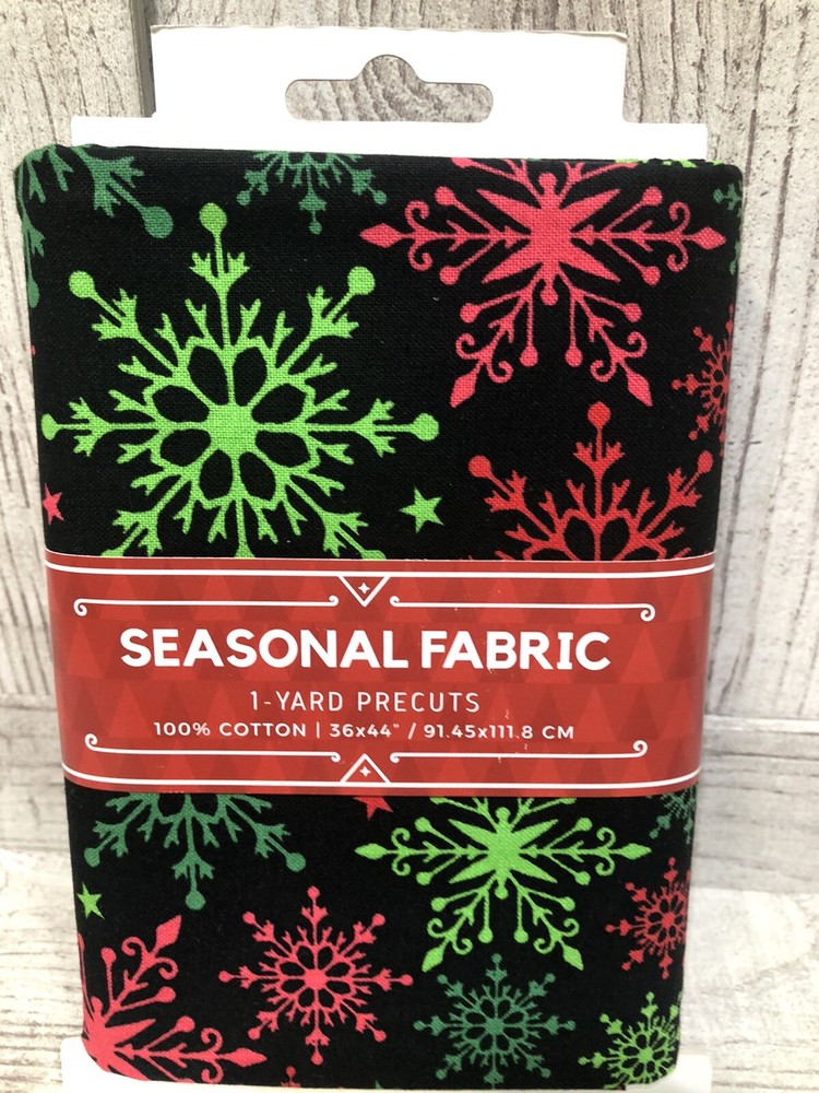 David Textiles 100% Cotton Seasonal Snowflake Fabric - 1 Yard Precut-image