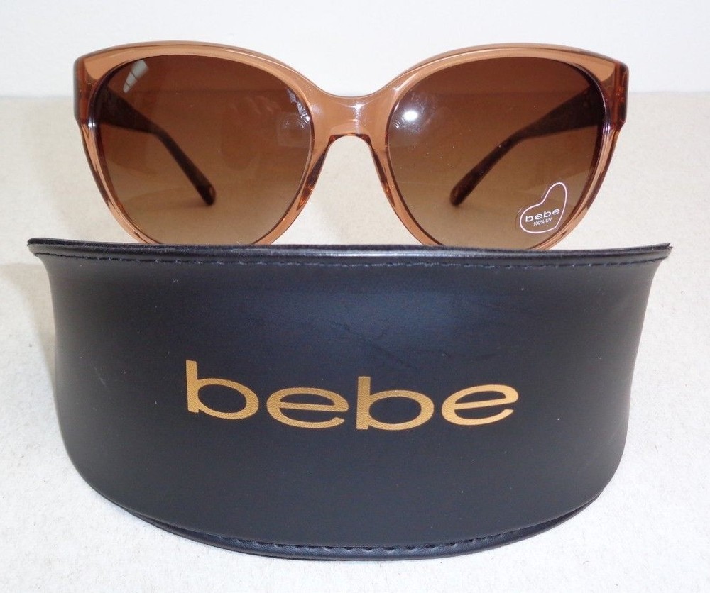 Bebe FOXY BB7079 Topaz Crystal Round Fashion Sunglasses New Womens Eyewear