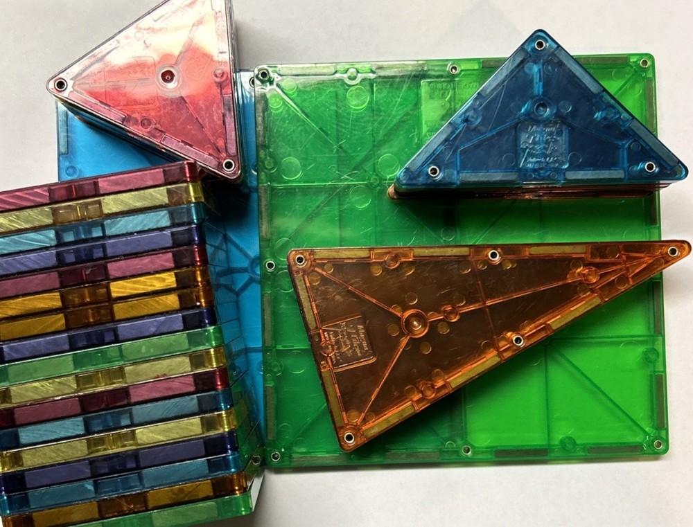 Magna Tiles 37-Piece Magnetic Building Blocks Set Colorful Shapes