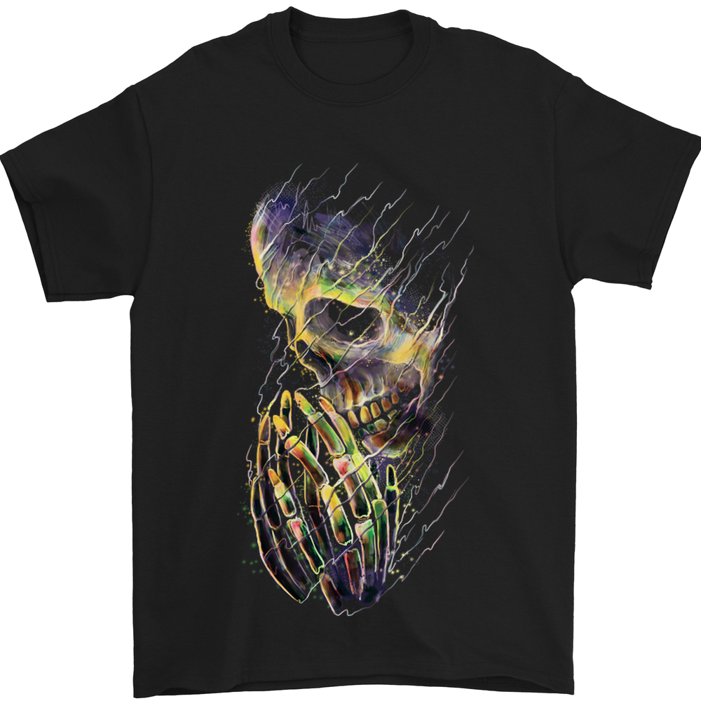 Praying Skull Gothic Biker Heavy Metal Rock Mens T-Shirt 100% Cotton