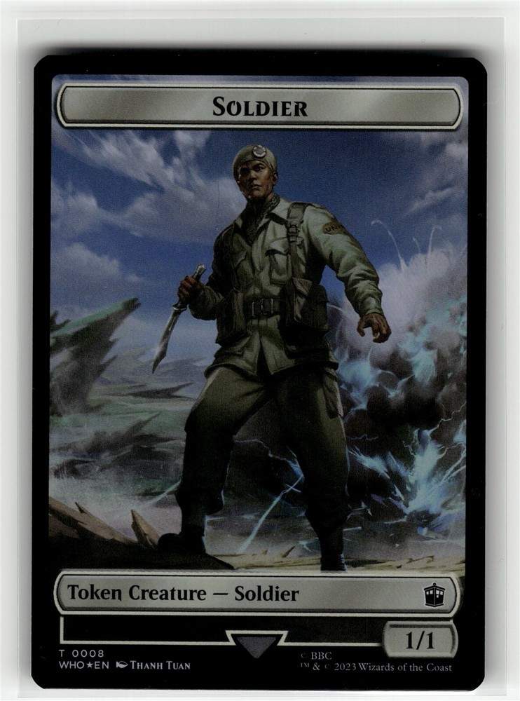 SOLDIER // FOOD (0027) DOUBLE-SIDED TOKEN Doctor Who FOIL #8//27 WHO(NM+)(MTG)
