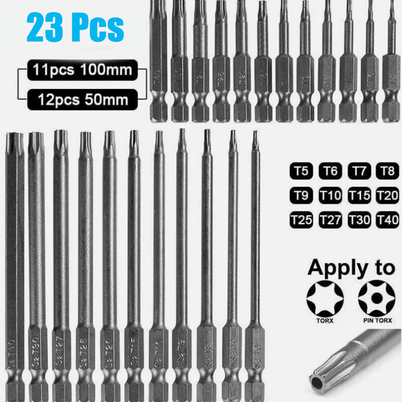23PCS Heavy-Duty Truck Torx Bit Set - 50mm & 100mm for Commercial Vehicle Repairs
