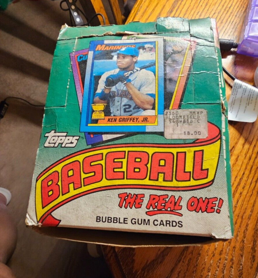 1990 TOPPS BASEBALL WAX BOX - 36 FACTORY SEALED PACKS LOOK FOR THOMAS+JR ROOKIES
