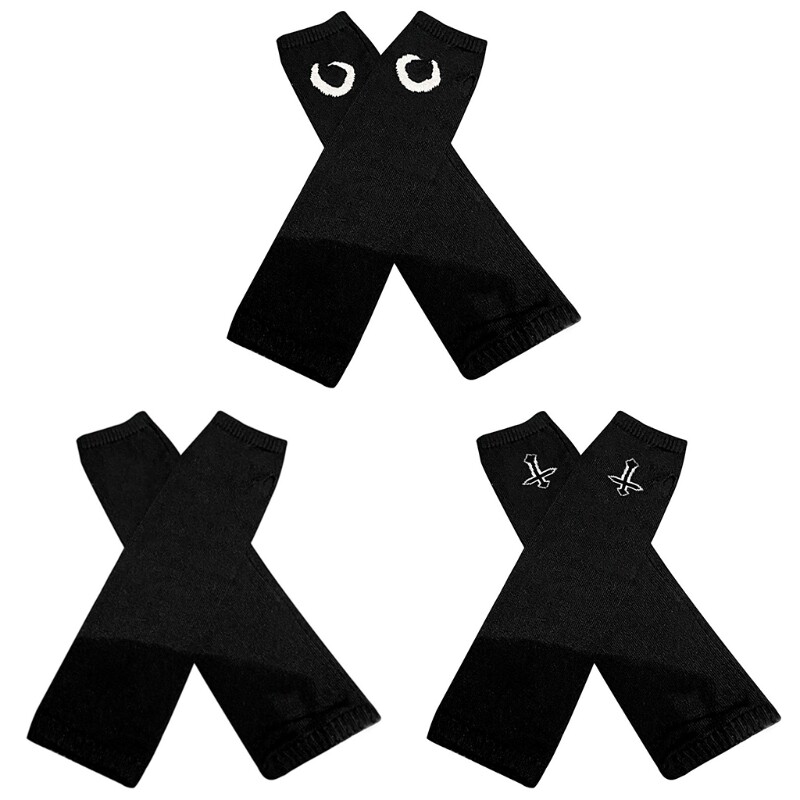 Knitted Gloves for Typing Winter Glove with Thumb Hole Unisex Half Finger Mitten