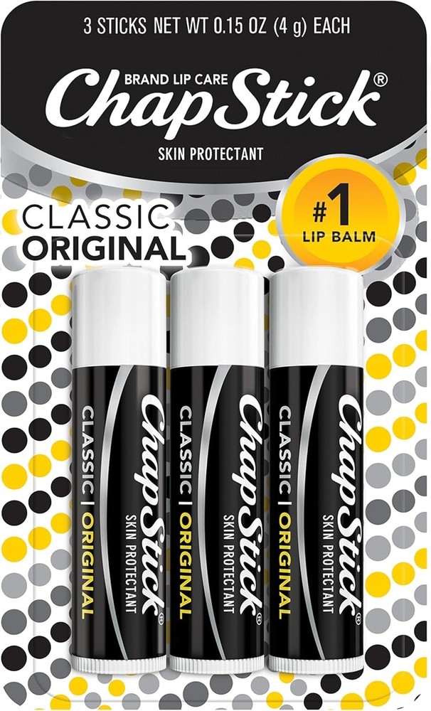 3-Pack ChapStick Original Lip Balm Tubes - 0.15 Oz Each