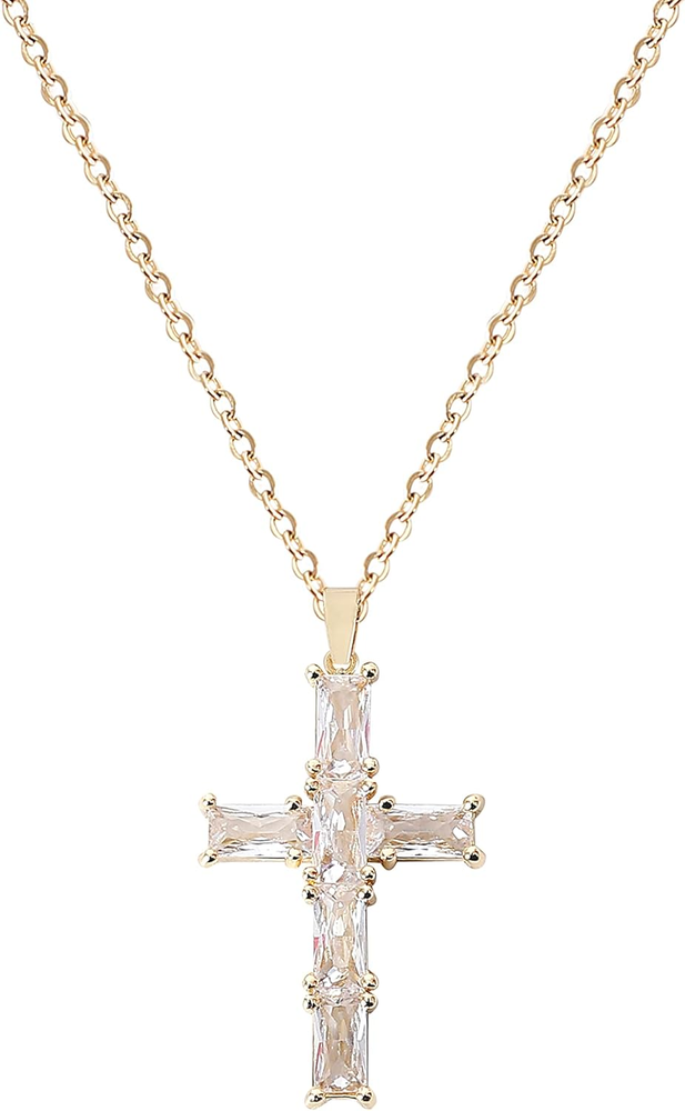 Gold Cross Pendant Necklace for Women Elegant Jewelry Gift