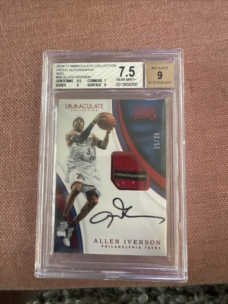 2016-17 Immaculate Collection Patch autographs RED #38 Allen iverson # 25/25