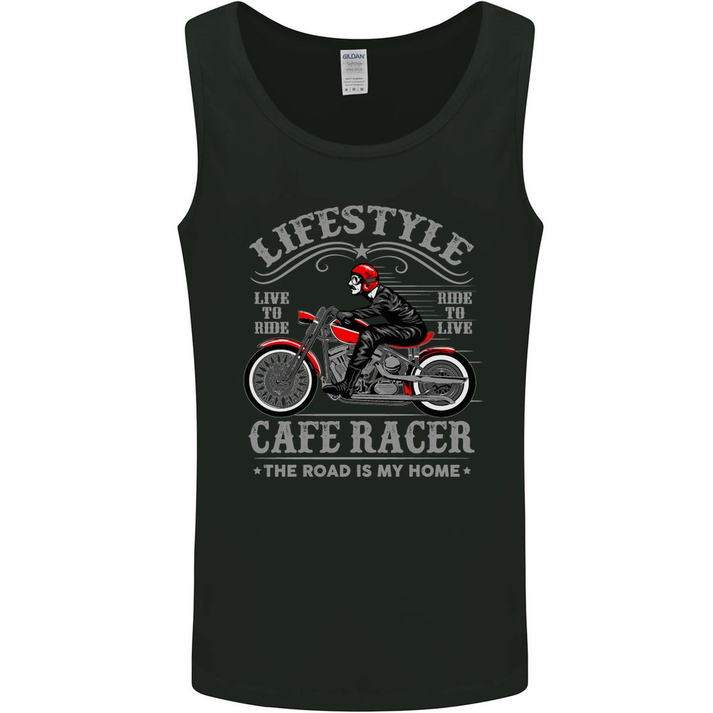 Lifestyle Cafe Racer Biker Motorcycle Mens Vest Tank Top