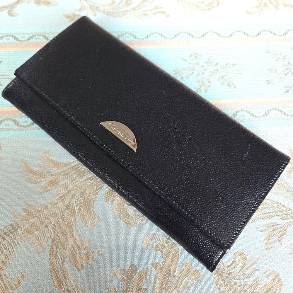 Christian Dior Black Rare Luxury Leather Unisex Wallet Pre-Owned