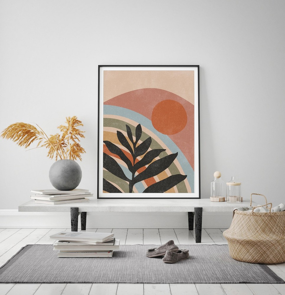 Mid Century Modern Art Boho Art Print Abstract Geometric Print Minimalist Wall