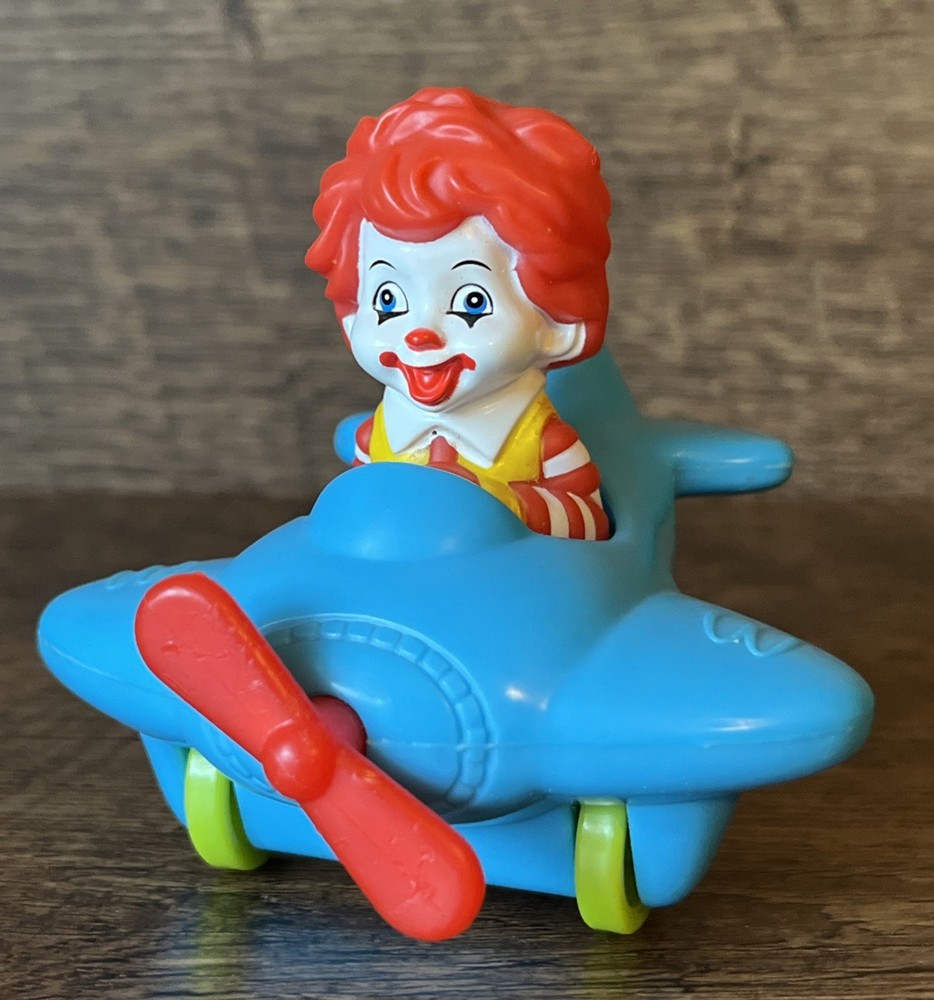 Baby Ronald McDonald In Airplane Propellor Makes Clicking Sounds Toddler Toy