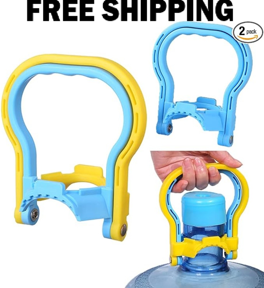 2 Pack 5 Gallon Water Bottle Handle Carrier Heavy Duty Jug Lifter Grip Holder