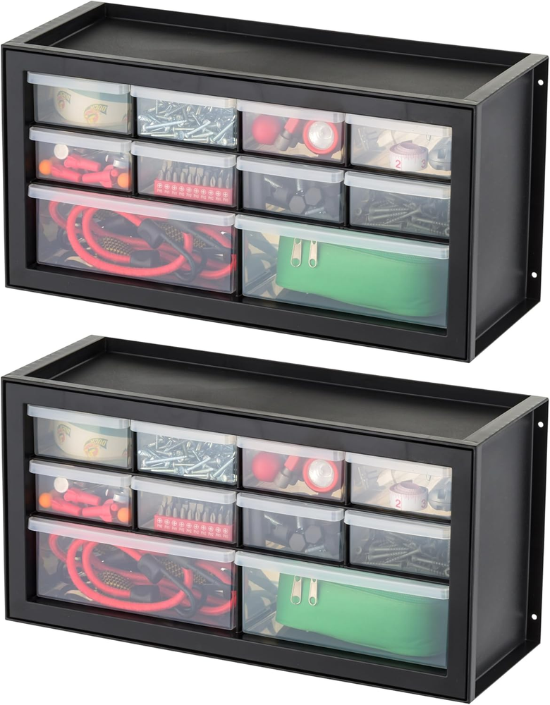 USA Screw Organizer, Hardware Storage Organizer, 10 Drawer Parts Cabinet, 2 Pack