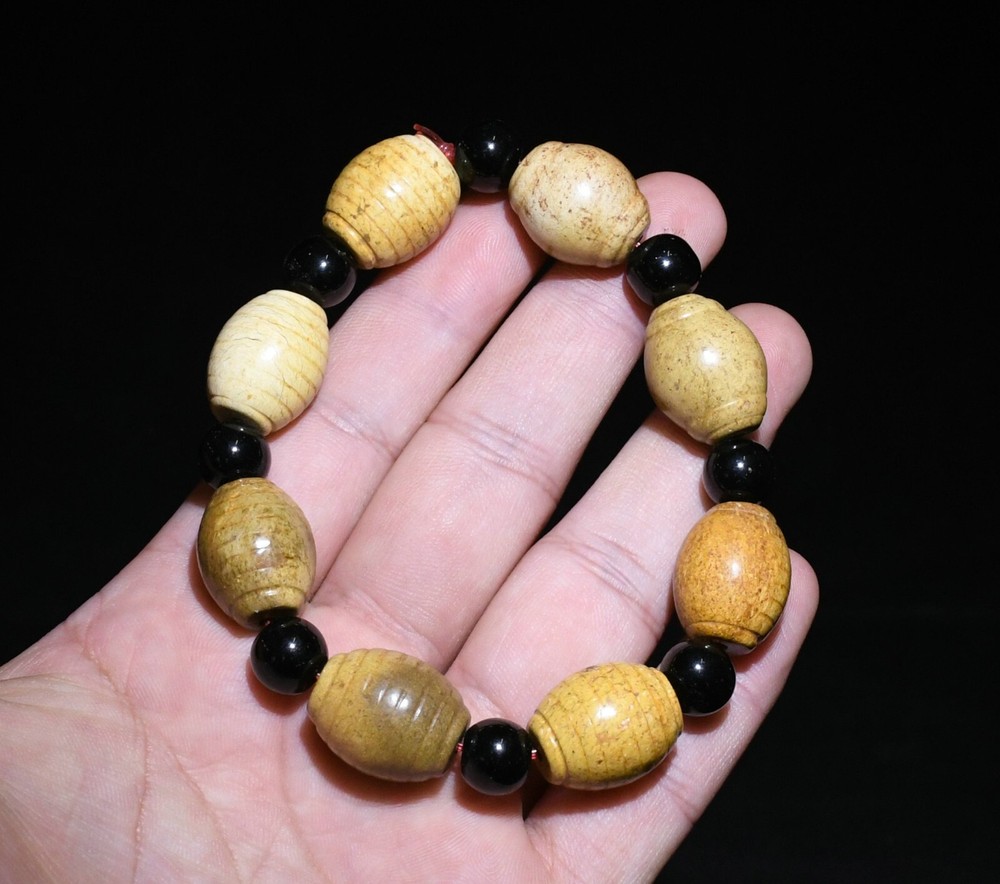 11.5CM Old Chinese Dynasty Natural Hetian Jade Carve Jewels Bracelet Bracelet
