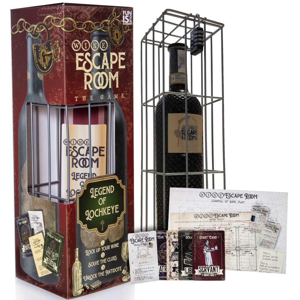 Wine Escape Room Game - Wine Bottle Puzzle Box for Adults - Unusual Wine Gift...
